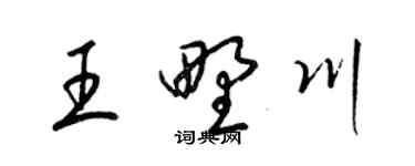 梁錦英王野川草書個性簽名怎么寫