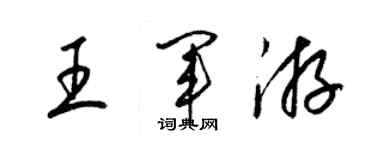 梁錦英王軍游草書個性簽名怎么寫