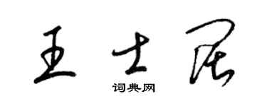 梁錦英王士闊草書個性簽名怎么寫