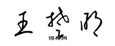 梁錦英王楚明草書個性簽名怎么寫