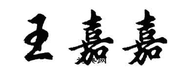 胡問遂王嘉嘉行書個性簽名怎么寫