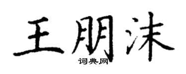 丁謙王朋沫楷書個性簽名怎么寫