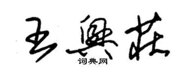 朱錫榮王興莊草書個性簽名怎么寫