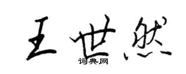 王正良王世然行書個性簽名怎么寫