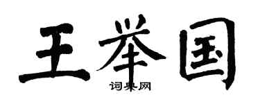 翁闓運王舉國楷書個性簽名怎么寫