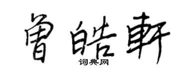 王正良曾皓軒行書個性簽名怎么寫
