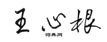 駱恆光王心根行書個性簽名怎么寫