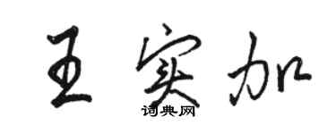 駱恆光王實加行書個性簽名怎么寫