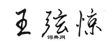 駱恆光王弦驚行書個性簽名怎么寫