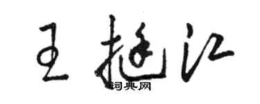 駱恆光王挺江草書個性簽名怎么寫