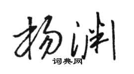 駱恆光楊淵草書個性簽名怎么寫