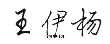 駱恆光王伊楊行書個性簽名怎么寫