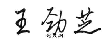 駱恆光王勁芝行書個性簽名怎么寫