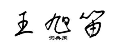 梁錦英王旭笛草書個性簽名怎么寫