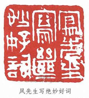 “鳳先生寫絕妙好詞”篆刻印章