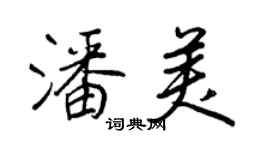 王正良潘美行書個性簽名怎么寫