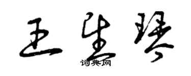 曾慶福王望琴草書個性簽名怎么寫