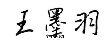 王正良王墨羽行書個性簽名怎么寫