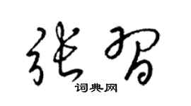 梁錦英張習草書個性簽名怎么寫