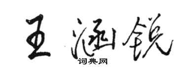 駱恆光王涵銳行書個性簽名怎么寫