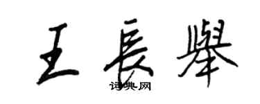王正良王長舉行書個性簽名怎么寫