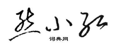 駱恆光熊小紅草書個性簽名怎么寫
