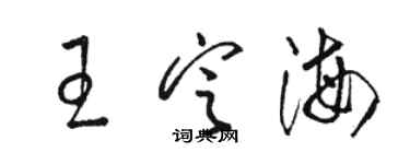 駱恆光王定海草書個性簽名怎么寫