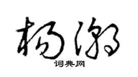 曾慶福楊潮草書個性簽名怎么寫