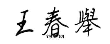 王正良王春舉行書個性簽名怎么寫