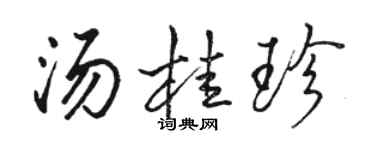 駱恆光湯桂珍行書個性簽名怎么寫