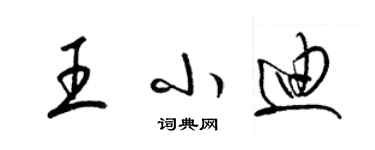 梁錦英王小迪草書個性簽名怎么寫