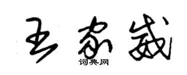 朱錫榮王家威草書個性簽名怎么寫