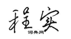 駱恆光程實行書個性簽名怎么寫