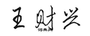 駱恆光王財興行書個性簽名怎么寫