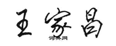 駱恆光王家昌行書個性簽名怎么寫