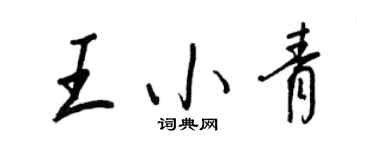 王正良王小青行書個性簽名怎么寫