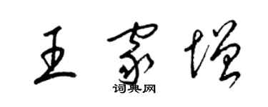 梁錦英王家增草書個性簽名怎么寫