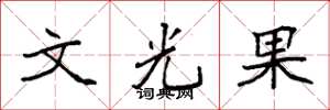 袁強文光果楷書怎么寫