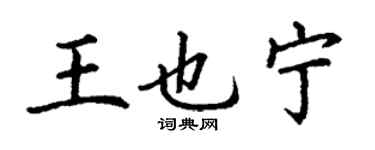 丁謙王也寧楷書個性簽名怎么寫