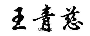 胡問遂王青慈行書個性簽名怎么寫