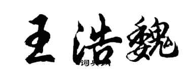 胡問遂王浩魏行書個性簽名怎么寫