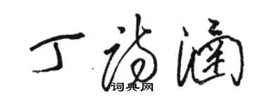 駱恆光丁詩涵草書個性簽名怎么寫