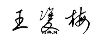 梁錦英王雙梅草書個性簽名怎么寫