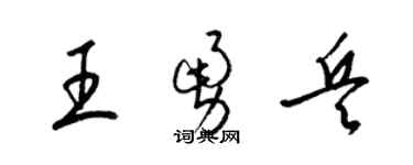 梁錦英王勇兵草書個性簽名怎么寫