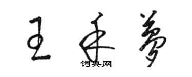 駱恆光王禾夢草書個性簽名怎么寫