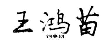 曾慶福王鴻苗行書個性簽名怎么寫