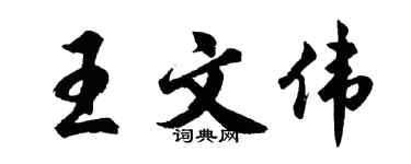 胡問遂王文偉行書個性簽名怎么寫