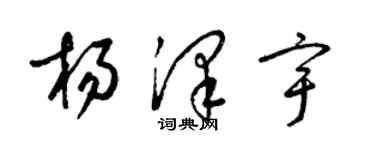 梁錦英楊澤宇草書個性簽名怎么寫