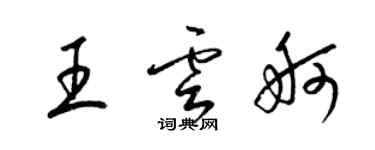 梁錦英王雲舸草書個性簽名怎么寫