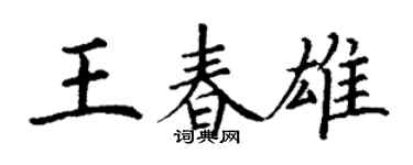 丁謙王春雄楷書個性簽名怎么寫
